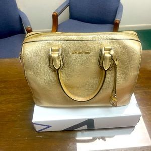 Gold Michael Kors Satchel Tote